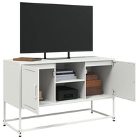 Mobile TV-Credenza TV-Console TV Bianco 100,5x39x60,5 cm in Acciaio 593625