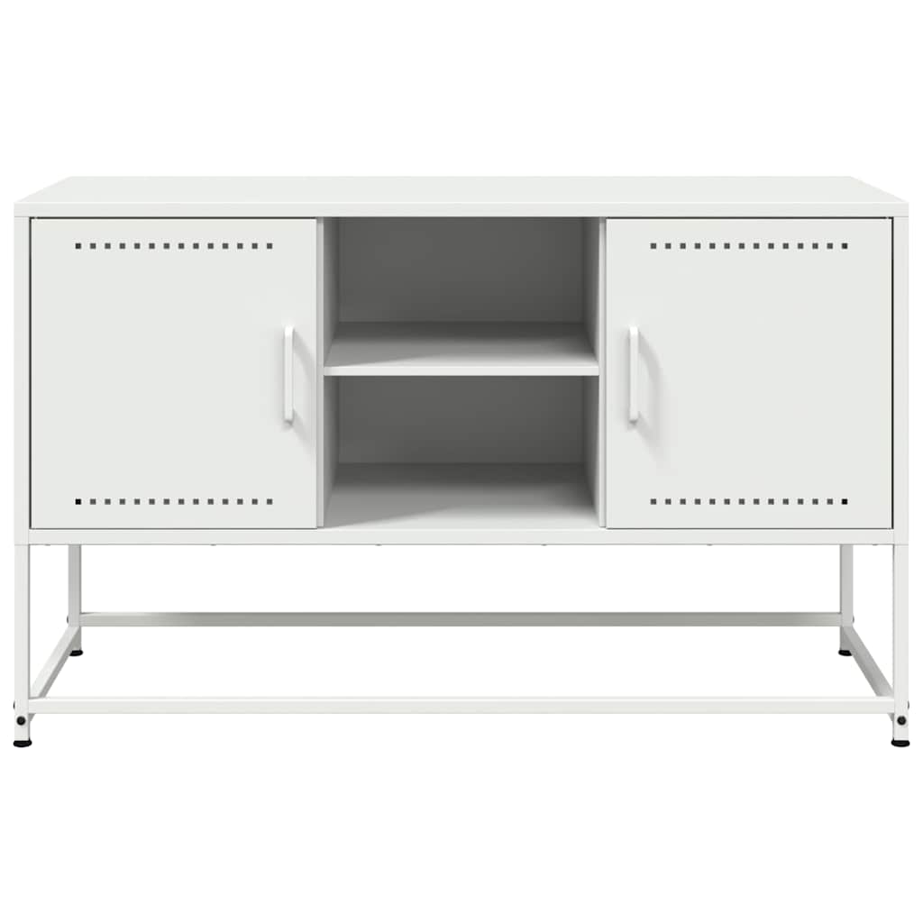 Mobile TV-Credenza TV-Console TV Bianco 100,5x39x60,5 cm in Acciaio 593625