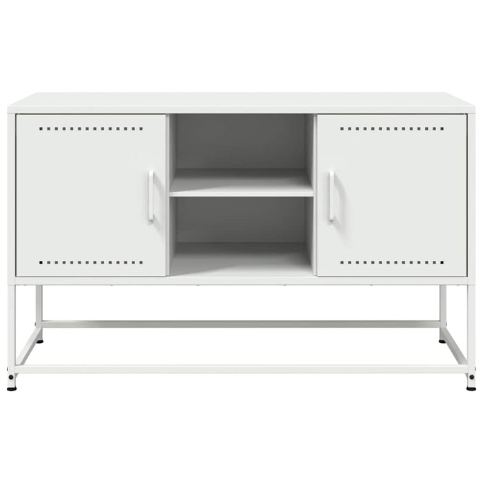 Mobile TV-Credenza TV-Console TV Bianco 100,5x39x60,5 cm in Acciaio 593625