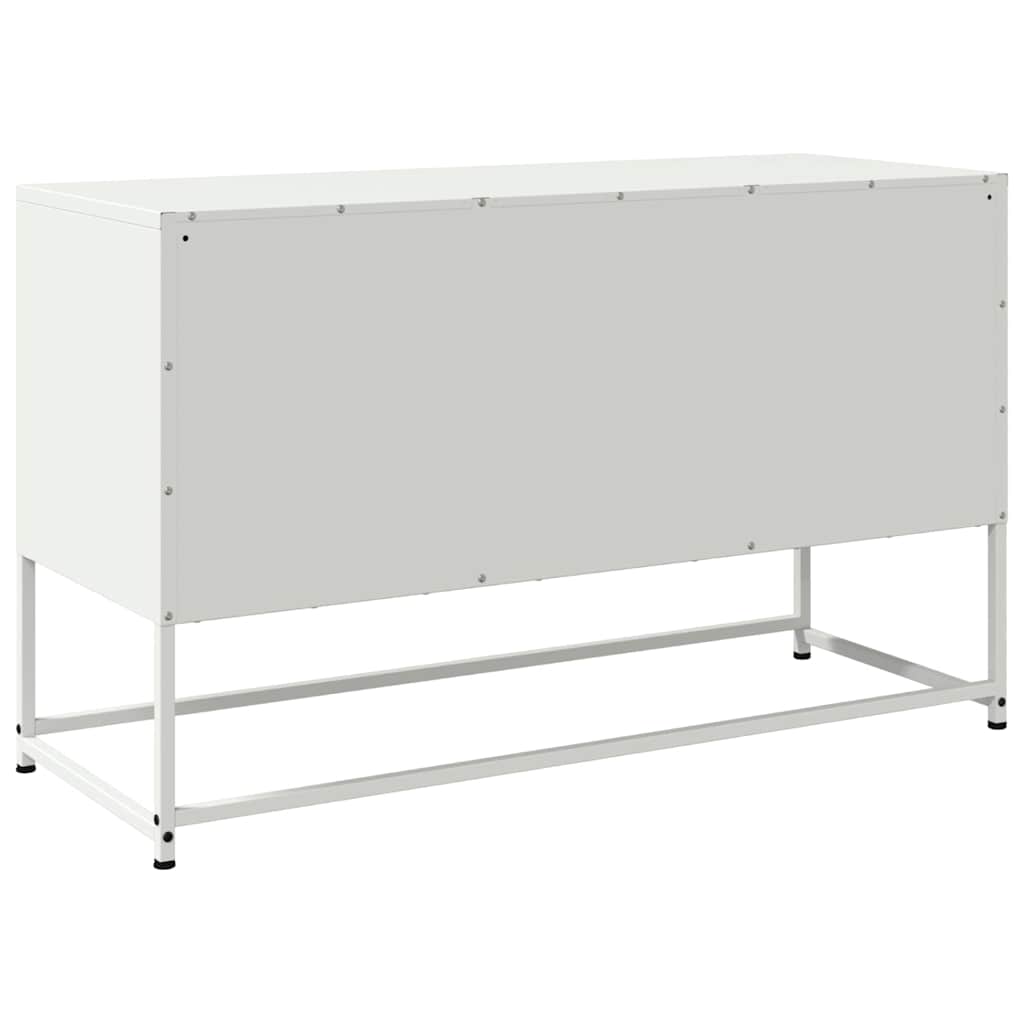 Mobile TV-Credenza TV-Console TV Bianco 100,5x39x60,5 cm in Acciaio 593625