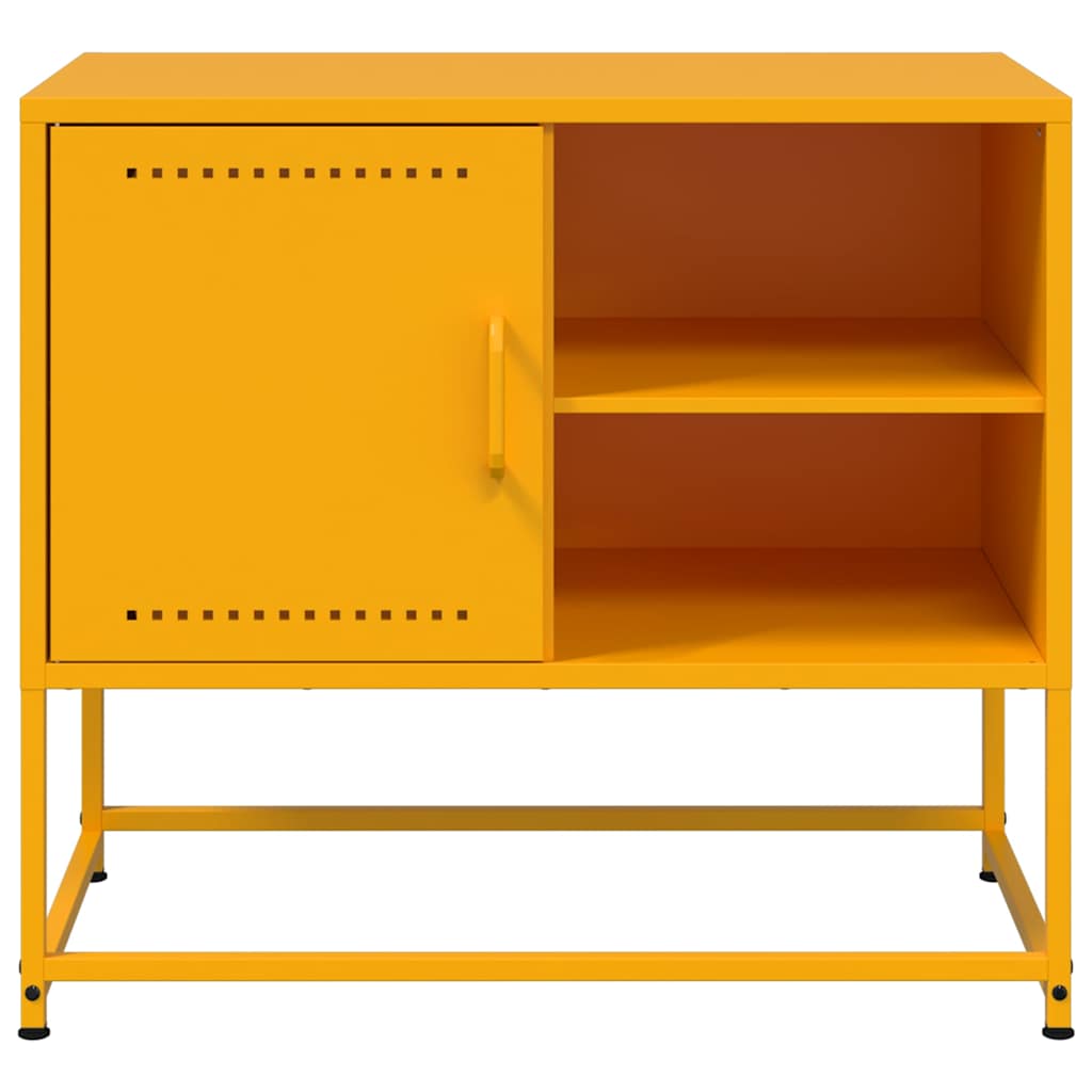 Mobile TV-Credenza TV-Console TV Giallo Senape 68x39x60,5 cm in Acciaio 213349