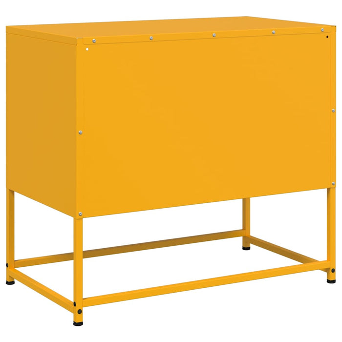 Mobile TV-Credenza TV-Console TV Giallo Senape 68x39x60,5 cm in Acciaio 213349