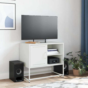 Mobile TV-Credenza TV-Console TV Bianco 68x39x60,5 cm in Acciaio 263899