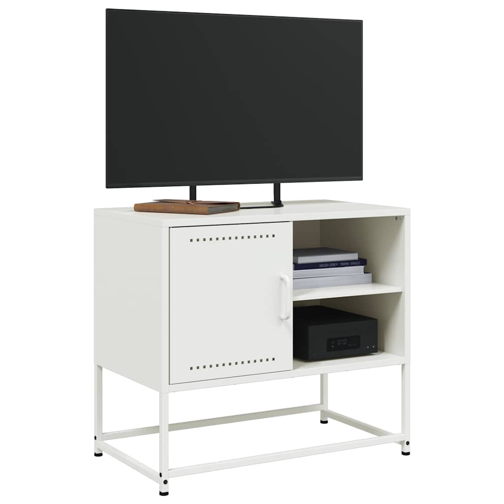 Mobile TV-Credenza TV-Console TV Bianco 68x39x60,5 cm in Acciaio 263899
