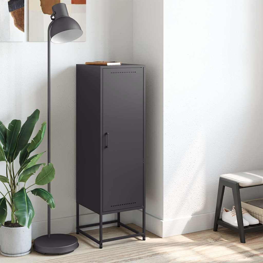Credenza-Buffet-Armadio da cucina Nera 36x39x123 cm in Acciaio