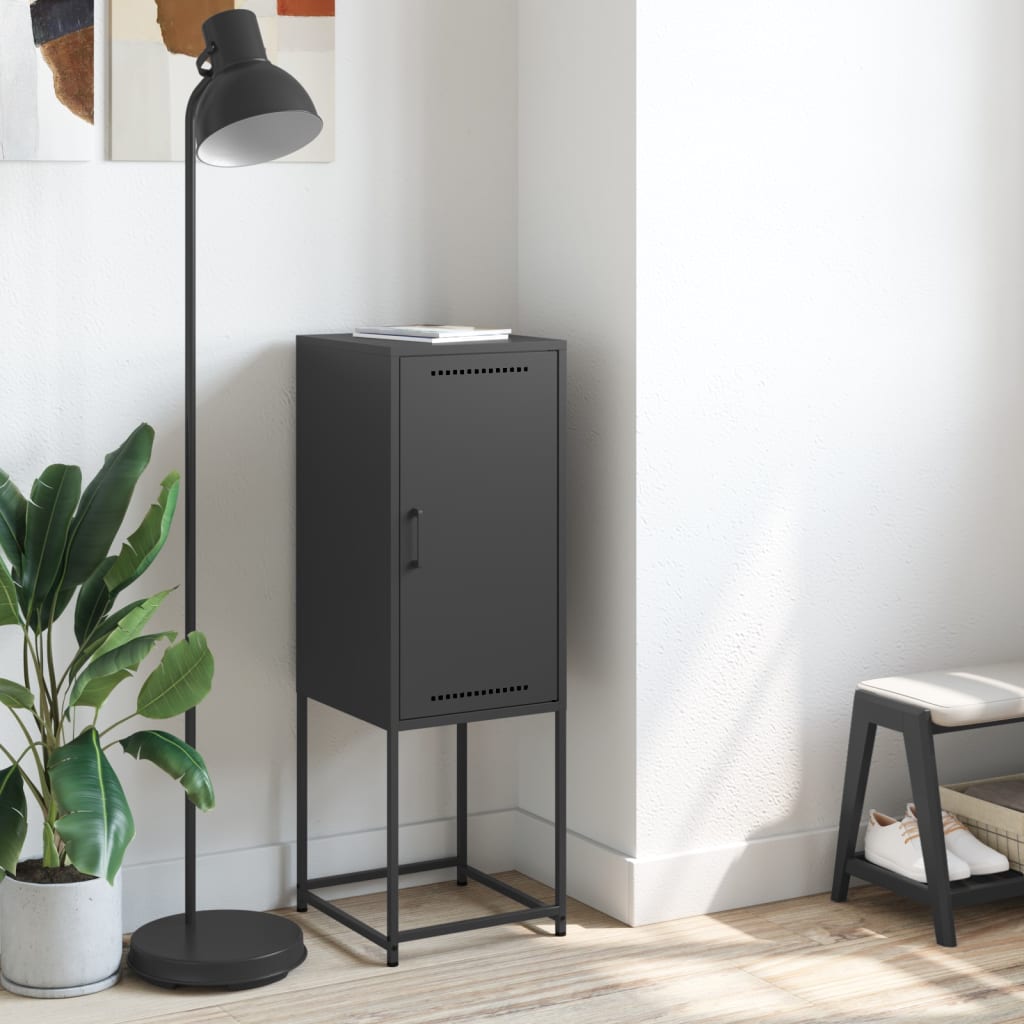 vidaXL Credenza Nera 36x39x107 cm in Acciaio