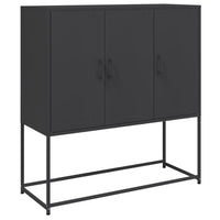 Credenza-Buffet-Armadio da cucina Nera 100,5x39x107 cm in Acciaio 454397