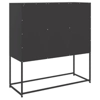 Credenza-Buffet-Armadio da cucina Nera 100,5x39x107 cm in Acciaio 454397