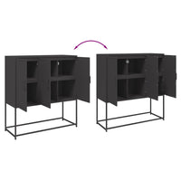 Credenza-Buffet-Armadio da cucina Nera 100,5x39x107 cm in Acciaio 454397