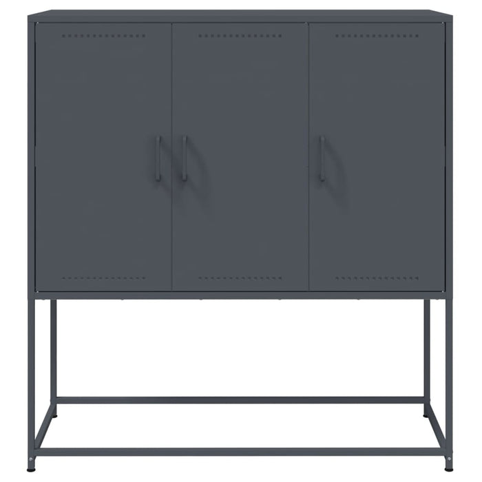 Credenza-Buffet-Armadio da cucina Antracite 100,5x39x107 cm in Acciaio 452249