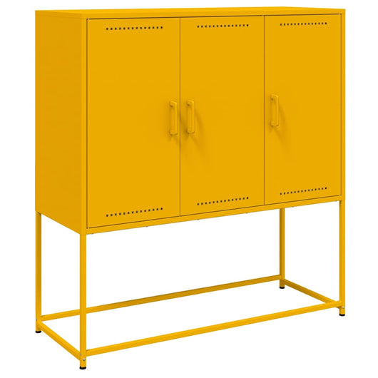 vidaXL Credenza Giallo Senape 100,5x39x107 cm in Acciaio