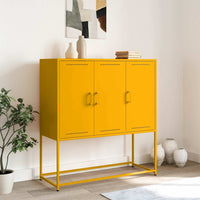 vidaXL Credenza Giallo Senape 100,5x39x107 cm in Acciaio