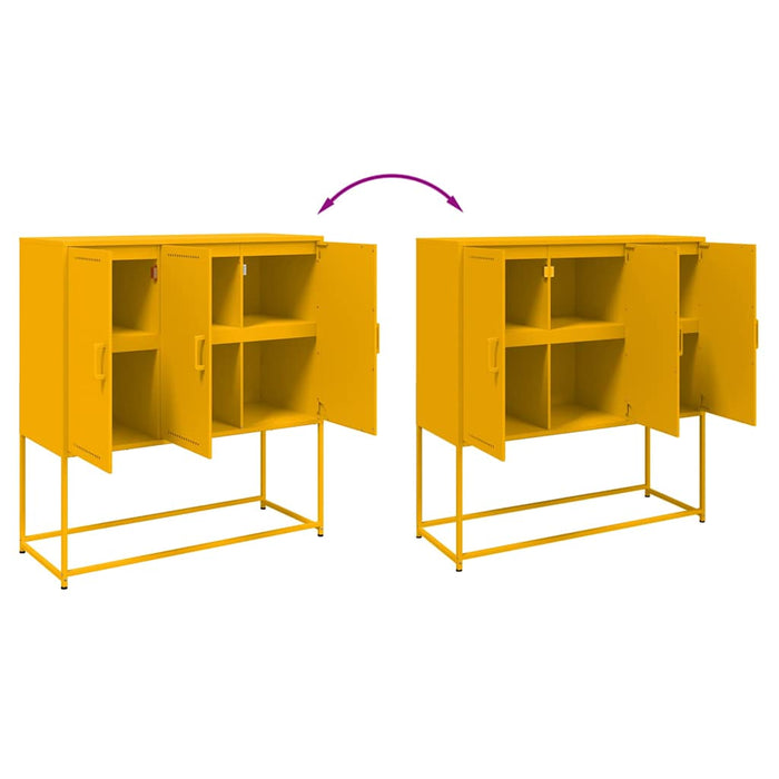 vidaXL Credenza Giallo Senape 100,5x39x107 cm in Acciaio