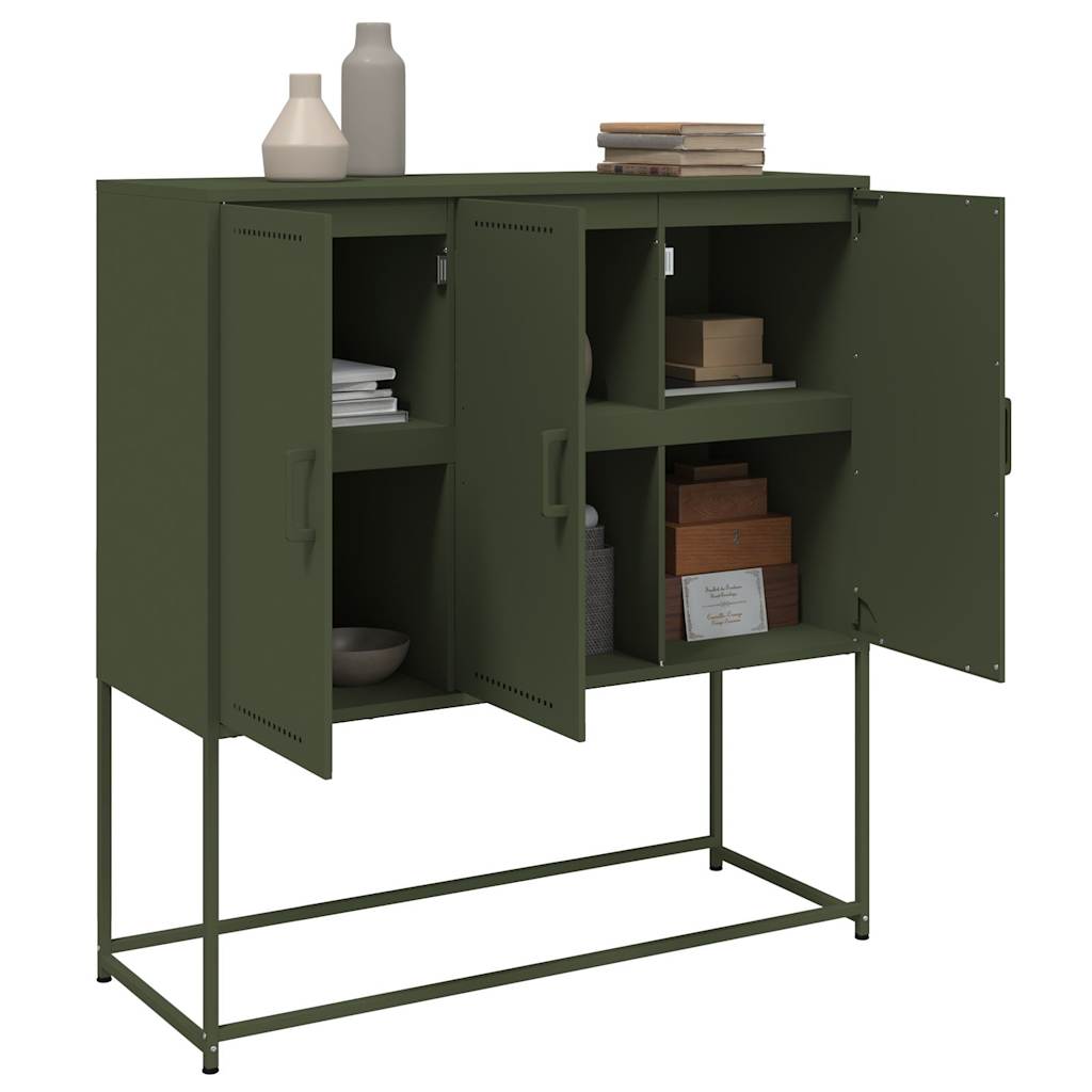 Credenza Verde Oliva 100,5x39x107 cm in Acciaio 846540