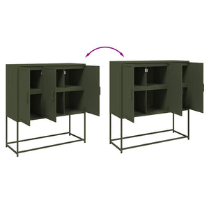 Credenza Verde Oliva 100,5x39x107 cm in Acciaio 846540