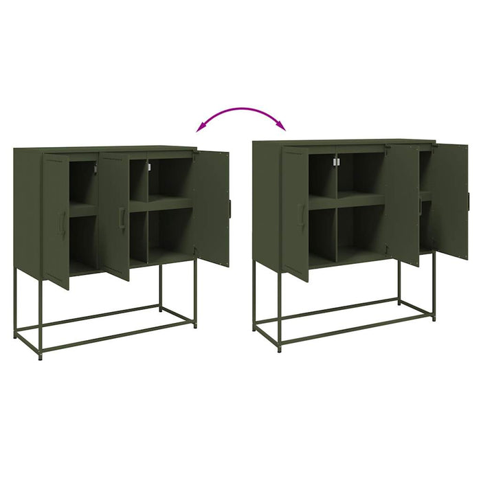 Credenza Verde Oliva 100,5x39x107 cm in Acciaio 846540