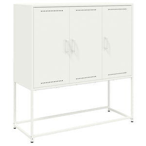 Credenza-Buffet-Armadio da cucina Bianca 100,5x39x107 cm in Acciaio 838982