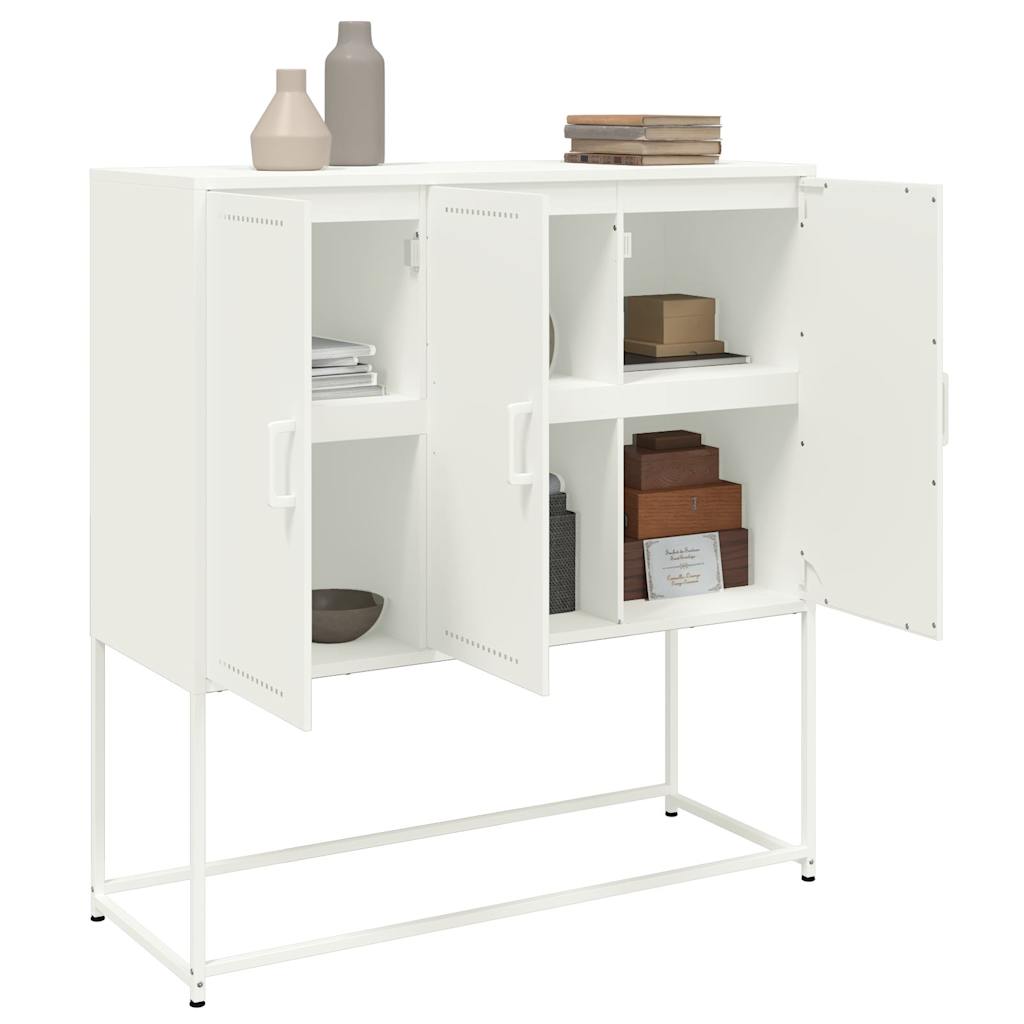 Credenza Bianca 100,5x39x107 cm in Acciaio 846541