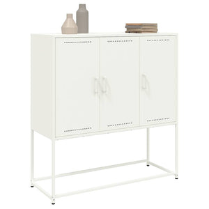 Credenza-Buffet-Armadio da cucina Bianca 100,5x39x107 cm in Acciaio 838982