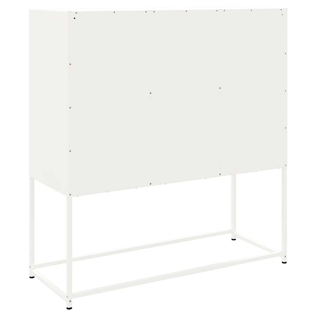 Credenza-Buffet-Armadio da cucina Bianca 100,5x39x107 cm in Acciaio 838982
