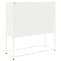Credenza-Buffet-Armadio da cucina Bianca 100,5x39x107 cm in Acciaio 838982