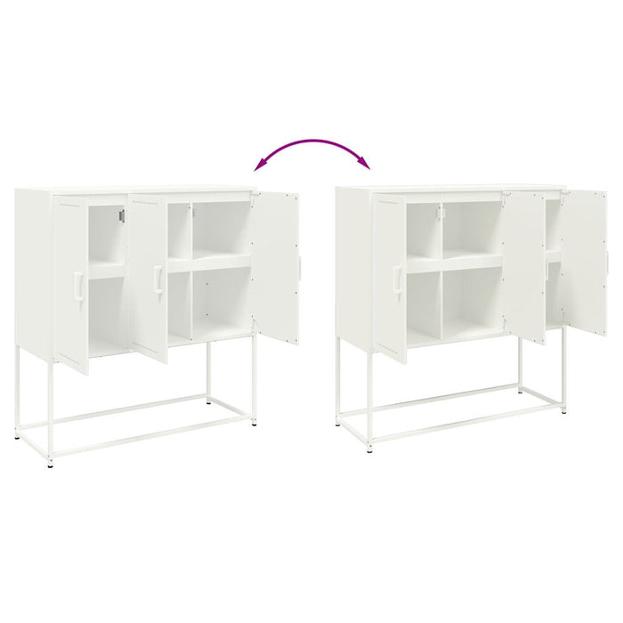 Credenza Bianca 100,5x39x107 cm in Acciaio 846541