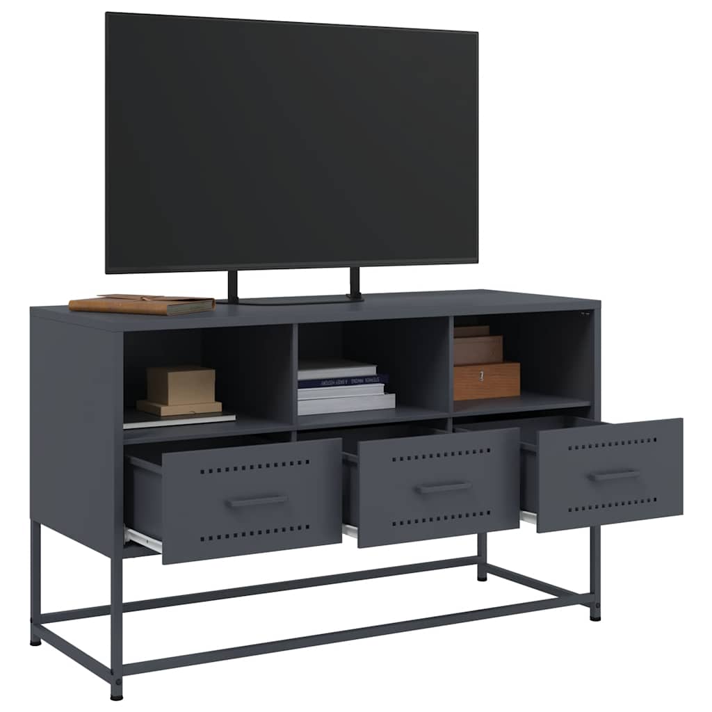 Mobile TV-Credenza TV-Console TV Antracite 100,5x39x60,5 cm in Acciaio 510155