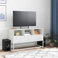Mobile TV-Credenza TV-Console TV Bianco 100,5x39x60,5 cm in Acciaio 699212