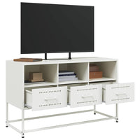 Mobile TV-Credenza TV-Console TV Bianco 100,5x39x60,5 cm in Acciaio 699212