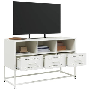 Mobile TV-Credenza TV-Console TV Bianco 100,5x39x60,5 cm in Acciaio 699212