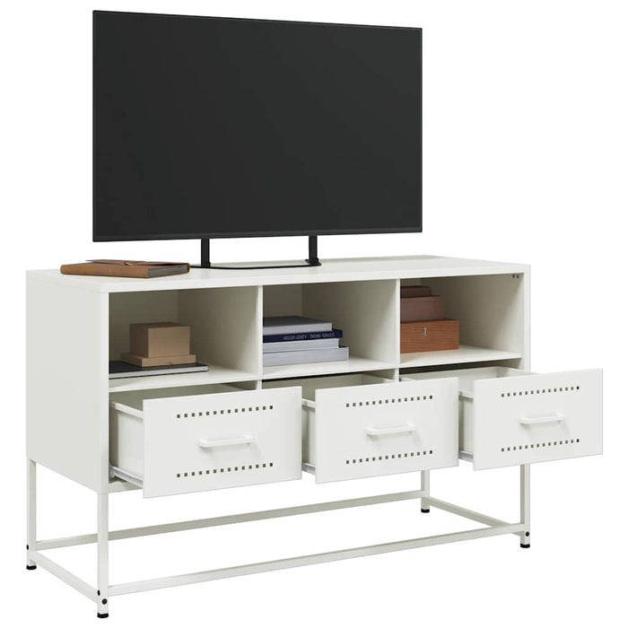 Mobile TV-Credenza TV-Console TV Bianco 100,5x39x60,5 cm in Acciaio 699212