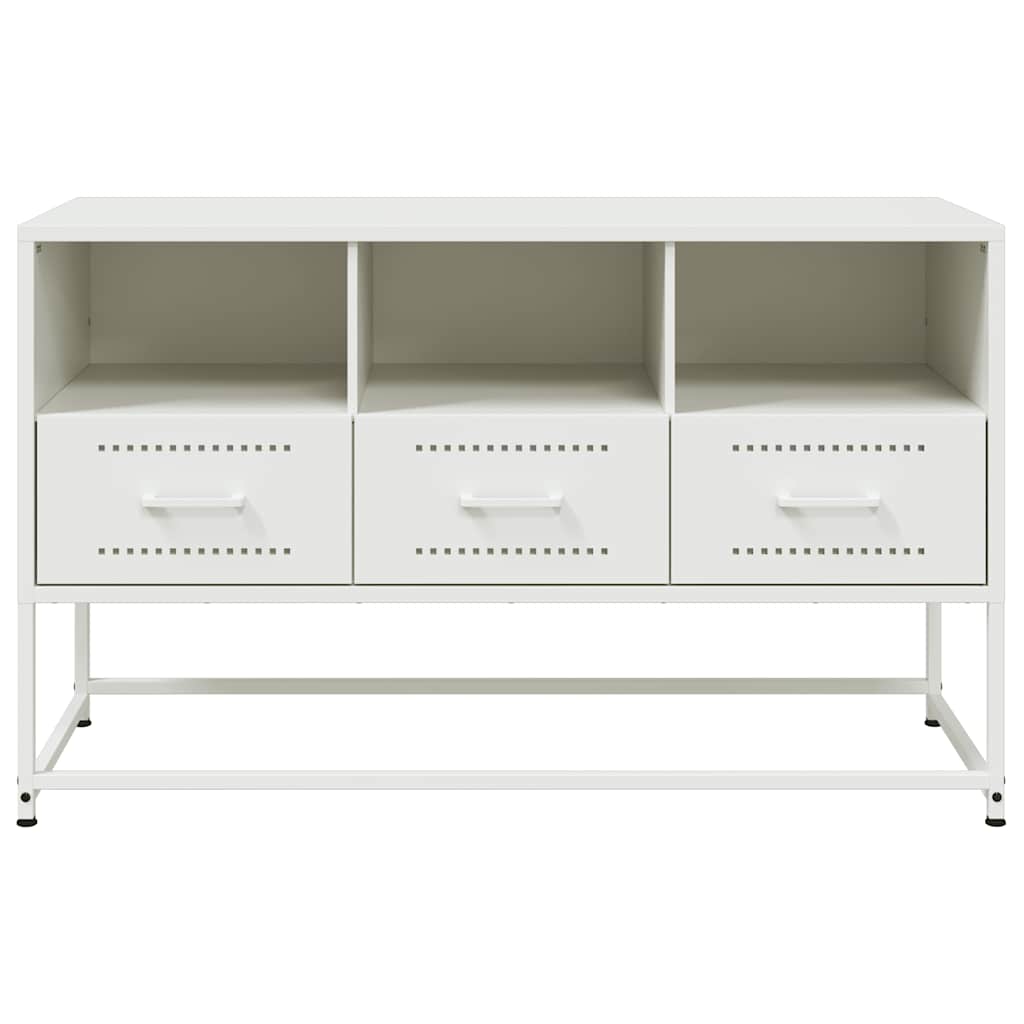 Mobile TV-Credenza TV-Console TV Bianco 100,5x39x60,5 cm in Acciaio 699212