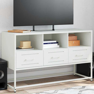 Mobile TV-Credenza TV-Console TV Bianco 100,5x39x60,5 cm in Acciaio 699212