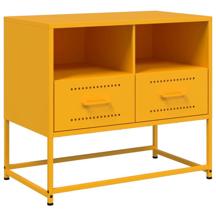 Mobile TV-Credenza TV-Console TV Giallo Senape 68x39x60,5 cm in Acciaio 297915