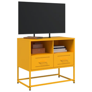 Mobile TV-Credenza TV-Console TV Giallo Senape 68x39x60,5 cm in Acciaio 297915