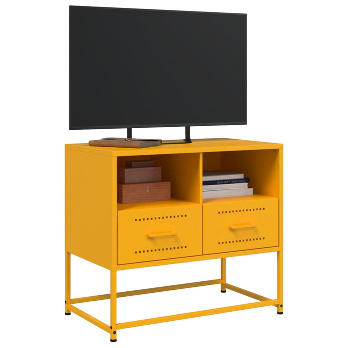 Mobile TV-Credenza TV-Console TV Giallo Senape 68x39x60,5 cm in Acciaio 297915