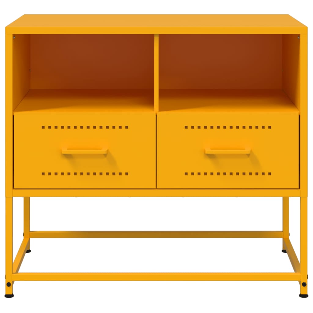 Mobile TV-Credenza TV-Console TV Giallo Senape 68x39x60,5 cm in Acciaio 297915