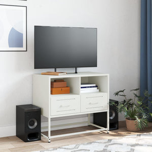 Mobile TV-Credenza TV-Console TV Bianco 68x39x60,5 cm in Acciaio 899857