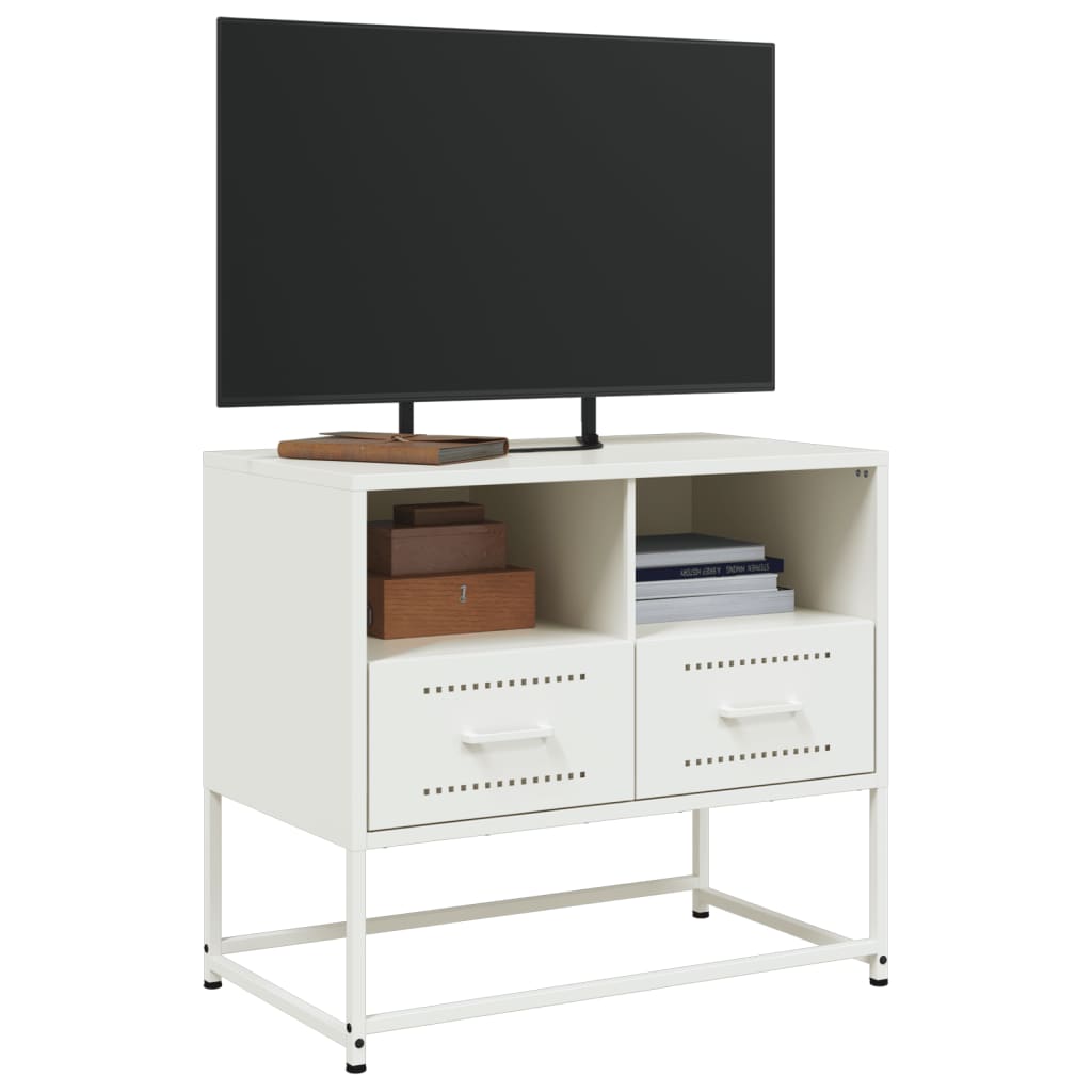 Mobile TV-Credenza TV-Console TV Bianco 68x39x60,5 cm in Acciaio 899857