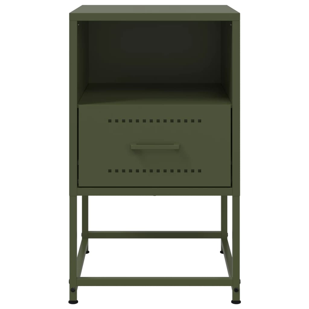 Comodino Verde Oliva 36x39x60,5 cm in Acciaio 846562