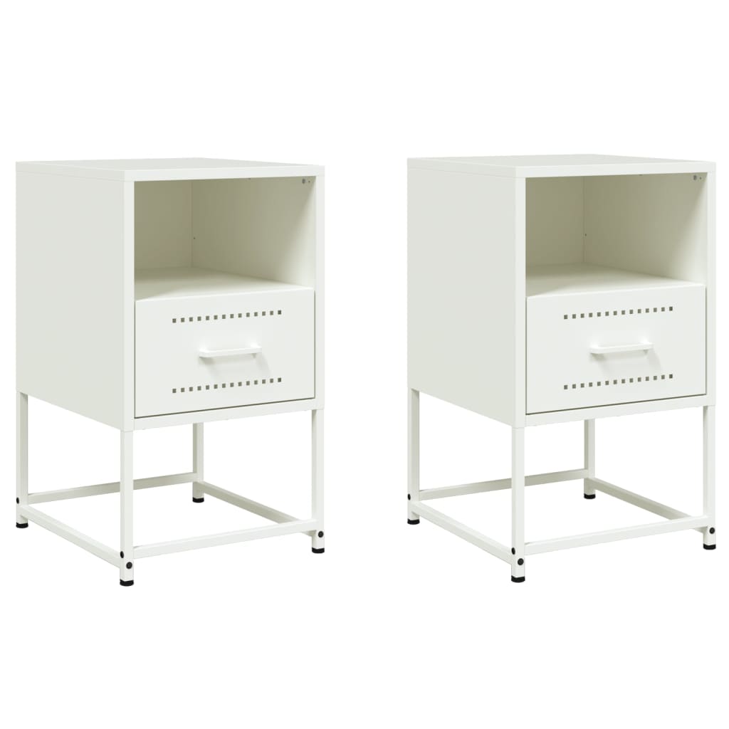 Comodini 2 pz Bianchi 36x39x60,5 cm in Acciaio 846565
