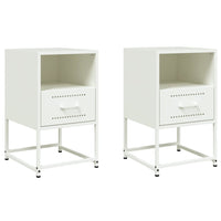 Comodini 2 pz Bianchi 36x39x60,5 cm in Acciaio 846565