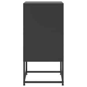 vidaXL Comodino Nero 36x39x78 cm in Acciaio