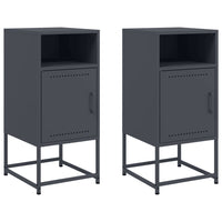 Comodini 2 pz Antracite 36x39x78 cm in Acciaio 846571