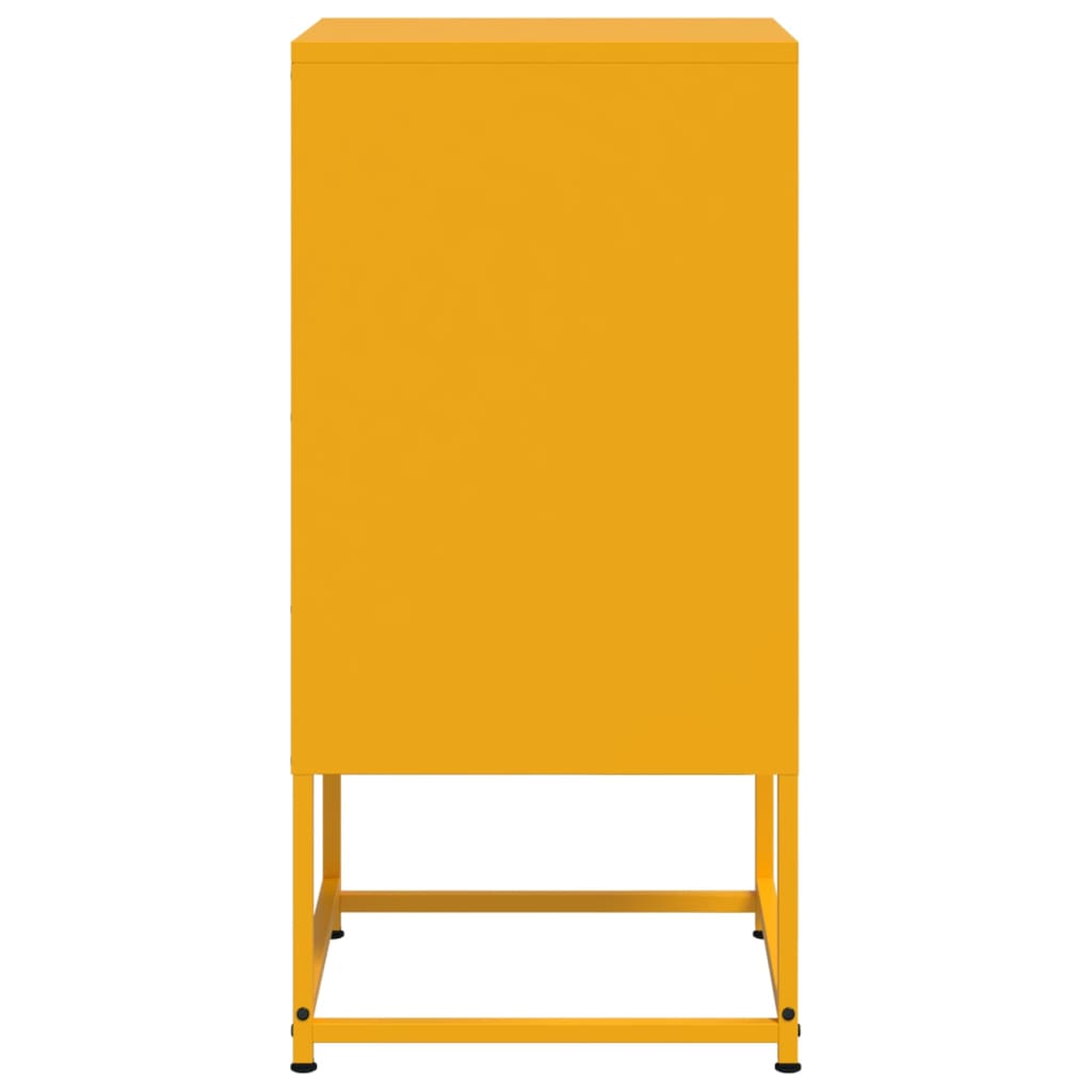 Comodini 2 pz Giallo Senape 36x39x78 cm in Acciaio 846573