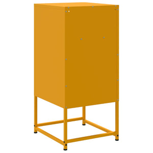 Comodini 2 pz Giallo Senape 36x39x78 cm in Acciaio 846573