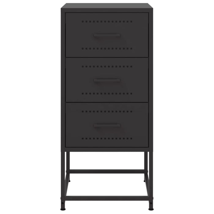 vidaXL Comodino Nero 36x39x78 cm in Acciaio