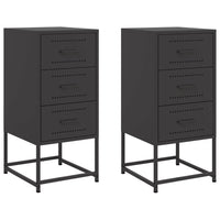 Comodini 2 pz Neri 36x39x78 cm in Acciaio 846579