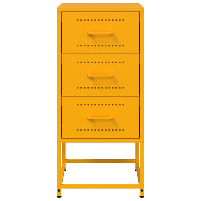 vidaXL Comodino Giallo Senape 36x39x78 cm in Acciaio