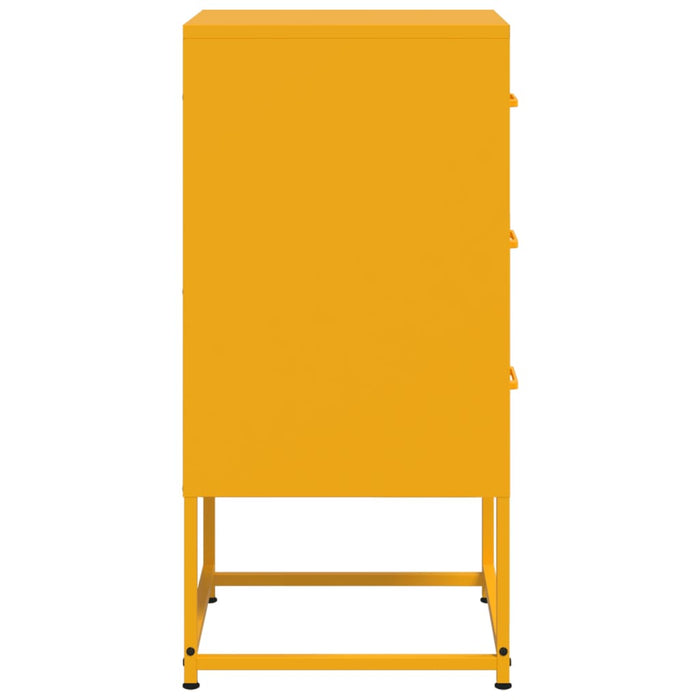 Comodino-Tavolino da notte Giallo Senape 36x39x78 cm in Acciaio